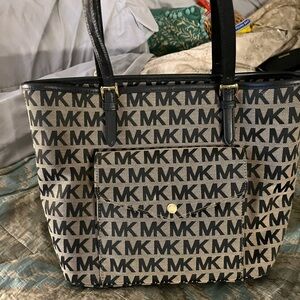 Michael Kors Monogram Black and Gray Tote